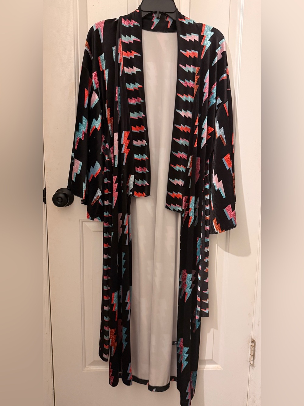 BlackMilk Ziggy Velvet Swan Kimono Lightning Bolts Robe David Bowie OS *RARE* - Picture 4 of 6